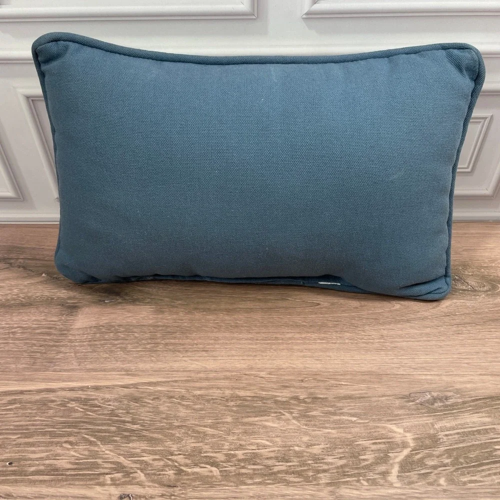 Tapestry Accent Pillow Life is Fragile Handle with Prayer Floral Blue Spring